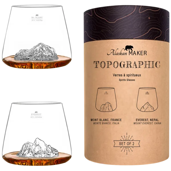2 Verres spiritueux - Everest & Mont Blanc - Alaskan Maker