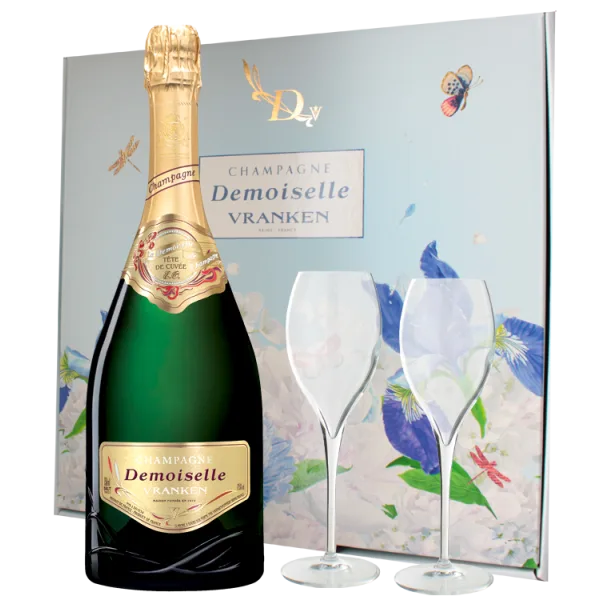 Champagne Vranken - Demoiselle EO - Brut Tête de Cuvée - Coffret 2 flûtes