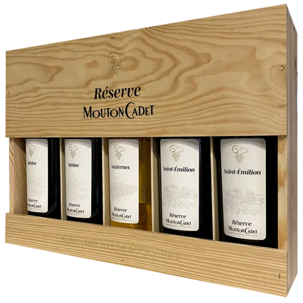 Coffret 5 Bouteilles Mouton Cadet Réserve Panache - Baron Philippe de Rothschild