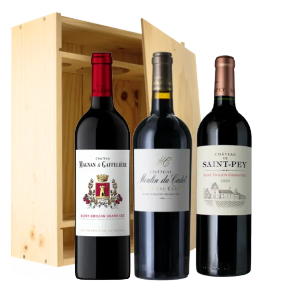 Coffret Trio - Saint-Émilion Grand Cru - caisse bois