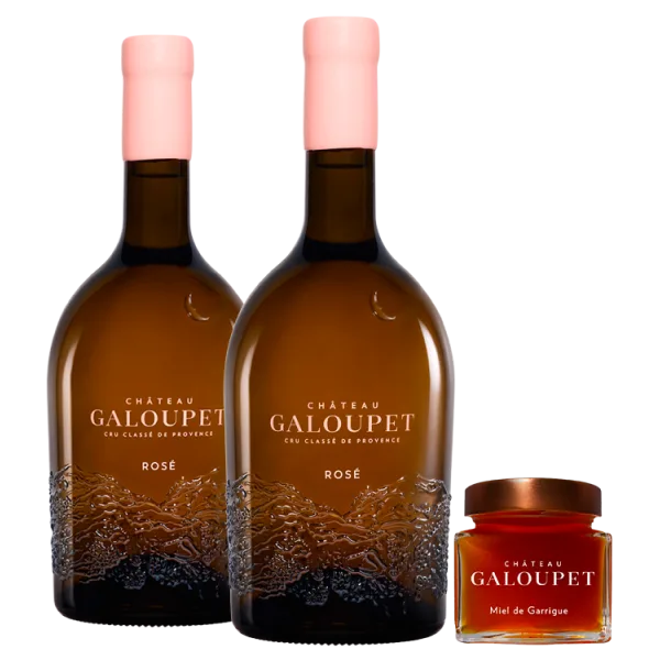 Pack 2 bouteilles Château Galoupet 2024 - Cru Classé Rosé + 1 Miel Bio - 100g - OFFERT