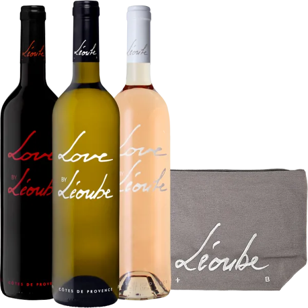 Pack 3 Bouteilles Love by Léoube + 1 Pochette Léoube - Offerte
