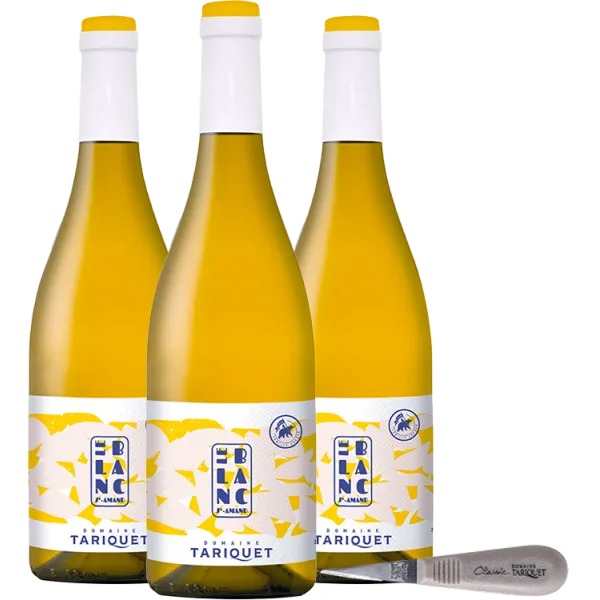Pack 3 Bouteilles Saint-Amand Le Blanc 2025 - Domaine Tariquet + 1 Couteau à Huitre Coquille Recyclée Tariquet Offert