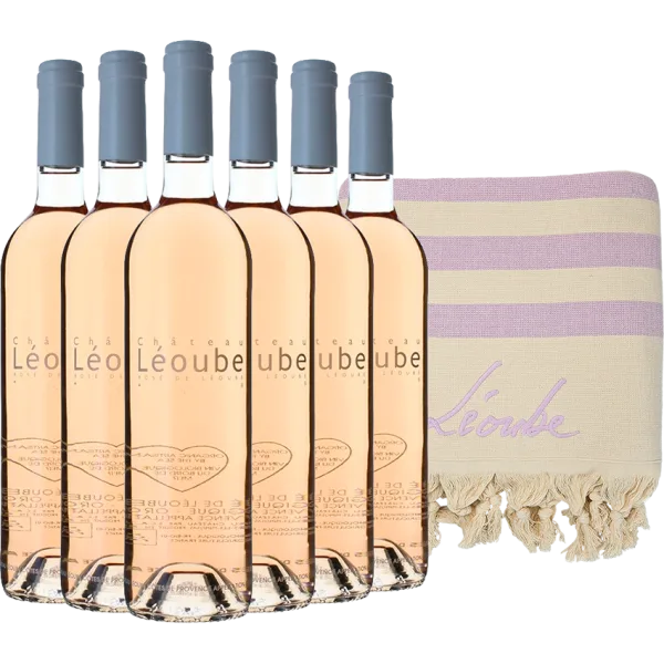 Pack 6 bouteilles Château Léoube Rosé 2025 + 1 Fouta Léoube - Offerte