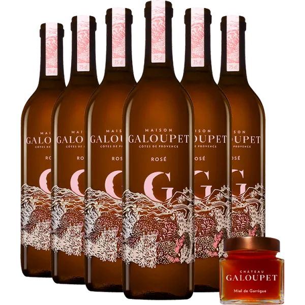 Pack 6 bouteilles G de Galoupet 2025 - Château Galoupet + 1 Miel Bio - 100g - OFFERT