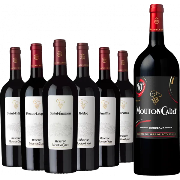 Pack 6 Bouteilles Réserve Mouton Cadet - Baron Philippe de Rothschild + 1 Magnum Mouton Cadet 2023 Offert