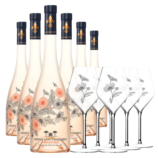 Pack 6 Fantastique Rosé 2025 - Château Sainte Marguerite + 6 Verres en Polypro - Sainte-Marguerite - OFFERT