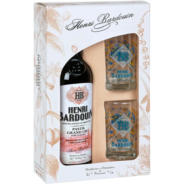 Pastis Henri Bardouin + 2 Verres - Coffret