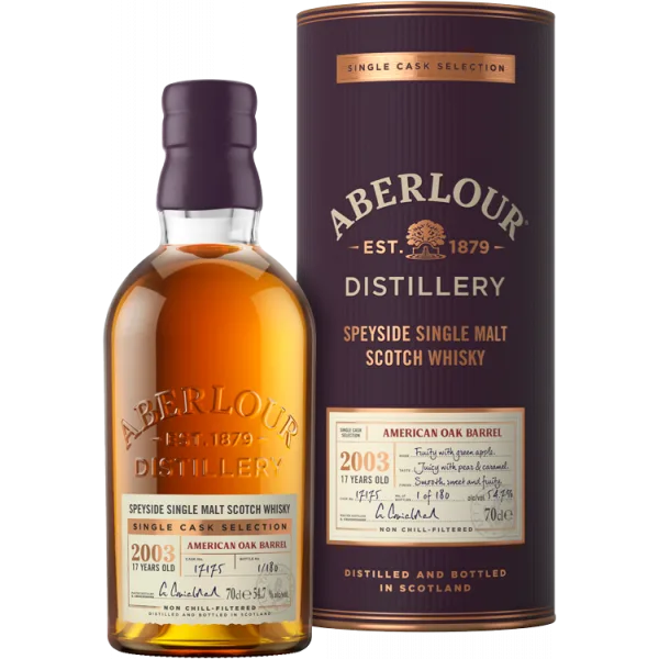 Whisky - Aberlour Single Cask - American Oak Barrel 17 Ans - Étui