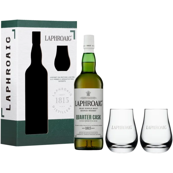 Whisky - Laphroaig Quarter Cask + 2 verres - Coffret